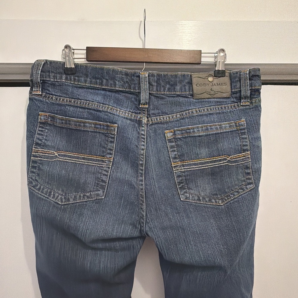 Cody James Jackson‎ Slim Straight Jeans Men's 34x31 Whiskered Stretch Cowboy - Picture 5 of 9